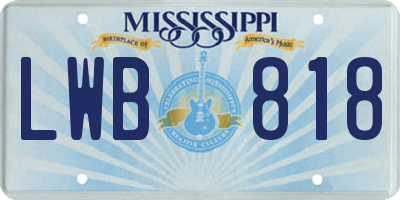 MS license plate LWB818