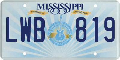 MS license plate LWB819