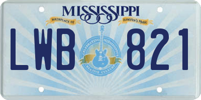 MS license plate LWB821