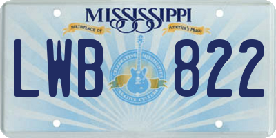 MS license plate LWB822