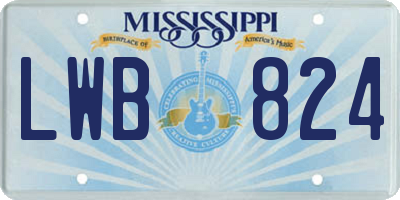MS license plate LWB824