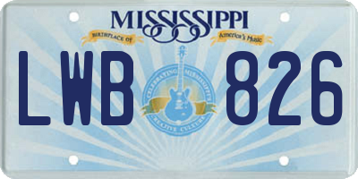 MS license plate LWB826