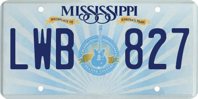 MS license plate LWB827