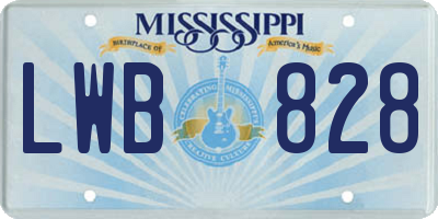 MS license plate LWB828