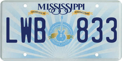 MS license plate LWB833