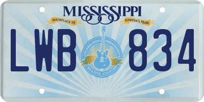 MS license plate LWB834