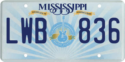 MS license plate LWB836