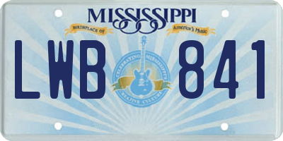 MS license plate LWB841