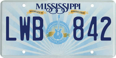 MS license plate LWB842