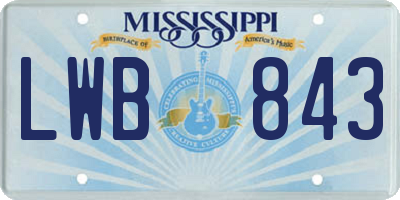 MS license plate LWB843