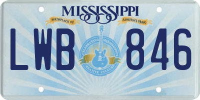 MS license plate LWB846