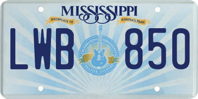 MS license plate LWB850