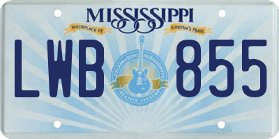 MS license plate LWB855