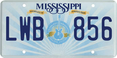 MS license plate LWB856