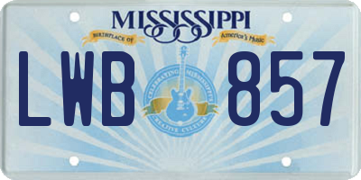MS license plate LWB857