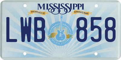 MS license plate LWB858
