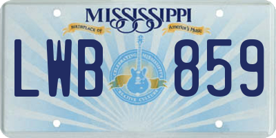 MS license plate LWB859