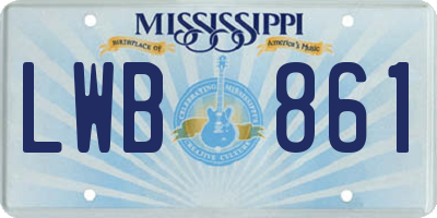 MS license plate LWB861