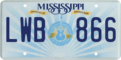 MS license plate LWB866