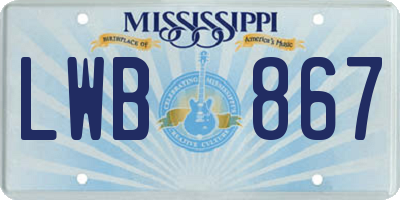MS license plate LWB867