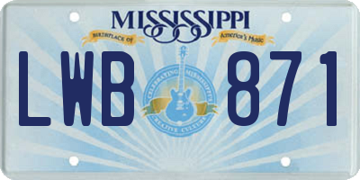 MS license plate LWB871