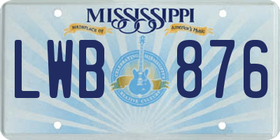 MS license plate LWB876
