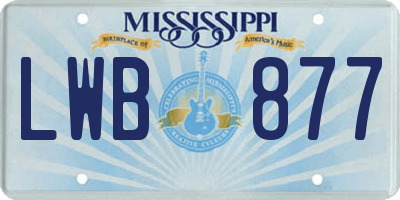 MS license plate LWB877