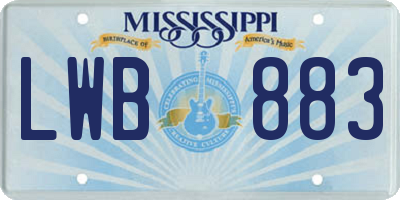 MS license plate LWB883