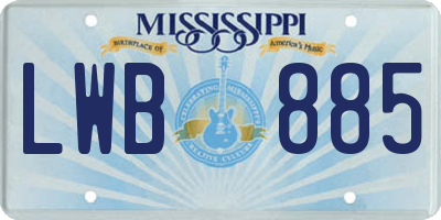 MS license plate LWB885