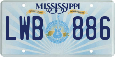 MS license plate LWB886