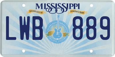 MS license plate LWB889