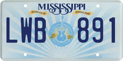 MS license plate LWB891