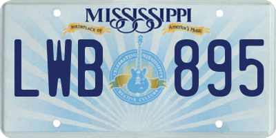 MS license plate LWB895