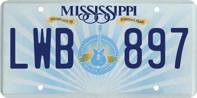 MS license plate LWB897