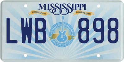 MS license plate LWB898