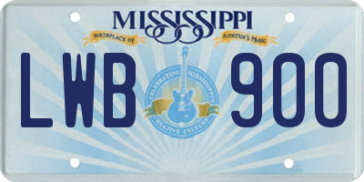 MS license plate LWB900