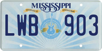 MS license plate LWB903