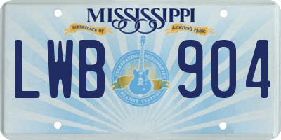 MS license plate LWB904