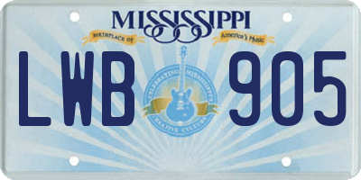 MS license plate LWB905
