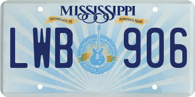 MS license plate LWB906