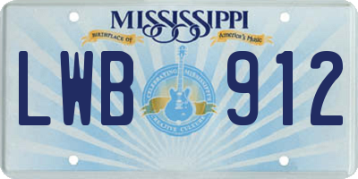 MS license plate LWB912