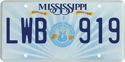 MS license plate LWB919