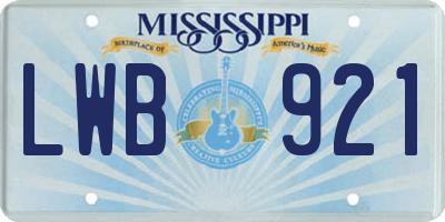 MS license plate LWB921