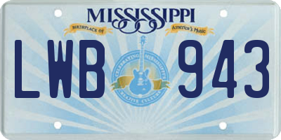MS license plate LWB943