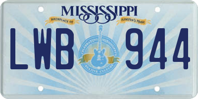 MS license plate LWB944