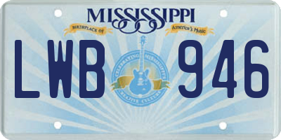 MS license plate LWB946