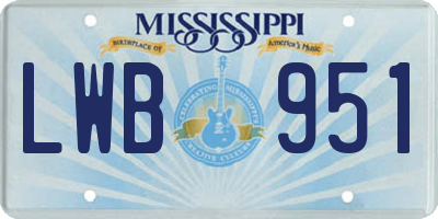 MS license plate LWB951