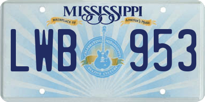 MS license plate LWB953
