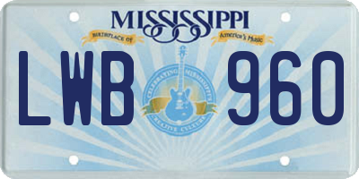 MS license plate LWB960
