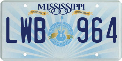 MS license plate LWB964